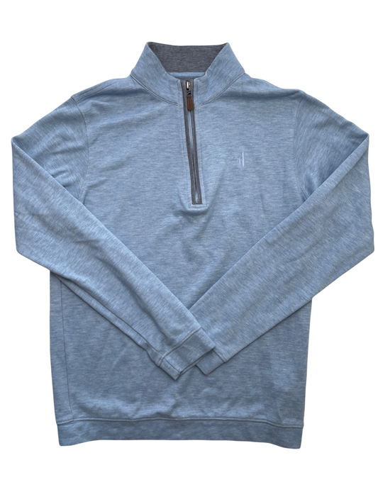 Johnnie-O Sweatshirt - Blue Heathered 1/4 Zip | size 14