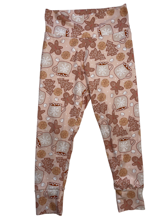Cora Co Leggings - Orange Hot Cocoa + Gingerbread | size 4T/5T
