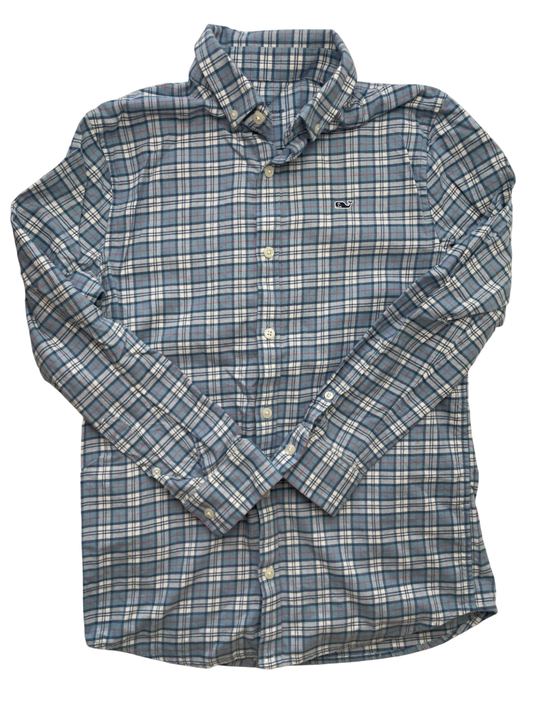 Vineyard Vines Shirt - Blue Plaid Button Down | size 12/14