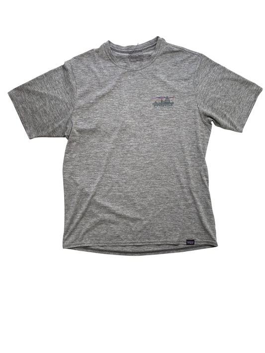 Patagonia T-Shirt - Gray Heathered Mountain Graphic 'Save Our Home Planet' | size 18