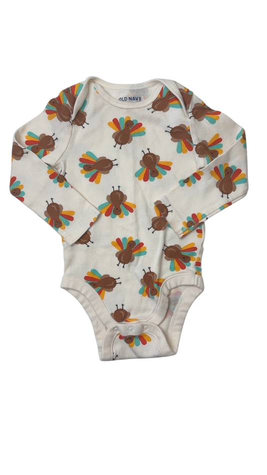 Old Navy Bodysuit - White Turkey | size 12 - 18 Months