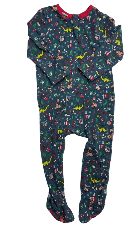 EGG New York Pajamas - Multicolor Christmas Zip-Up | size 12 - 18 Months