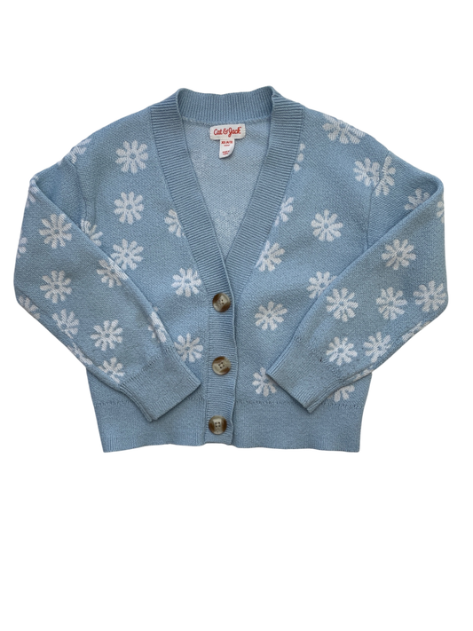 Cat & Jack Sweater - Blue Snowflake Cardigan | size 4T/5T