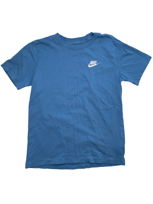 Nike T-Shirt - Blue Solid White Logo | size 10/12