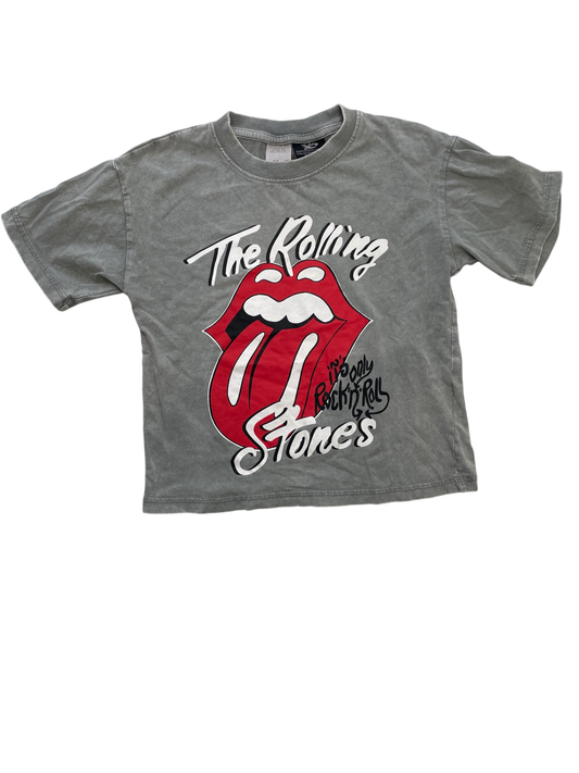 Zara T-Shirt - Gray The Rolling Stones Logo | size 6/7