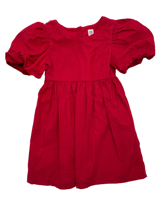 GapKids Dress - Red Corduroy Balloon Short Sleeve | size S