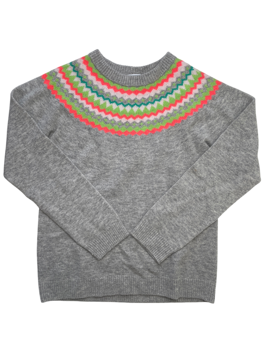 Jacadi Sweater - Gray Fair Isle Knit | size 12