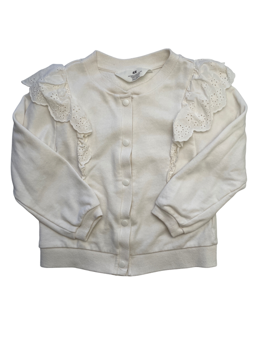 H&M Sweater - White Lace Ruffle Cardigan | size 5T/6