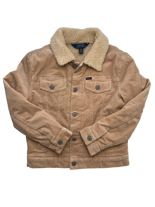 Polo Jacket - Tan Sherpa Lined Corduroy | size 8/10