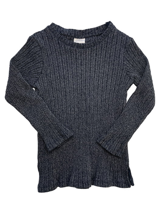 Zara Shirt - Black Ribbed Long Sleeve | size 6/7