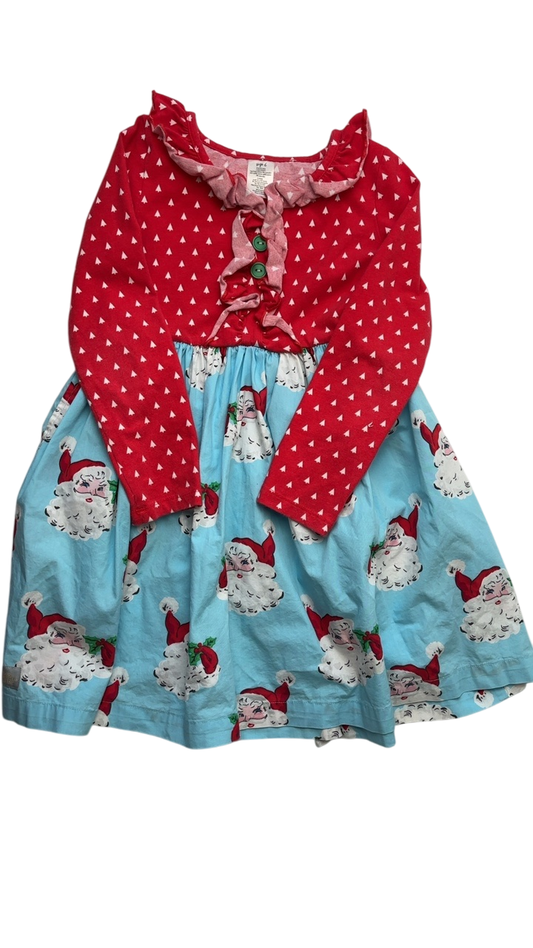 Eleanor Rose Dress - Red Santa Claus Pattern | size 6