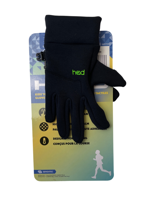 Head Gloves - Black Green Accents | size L