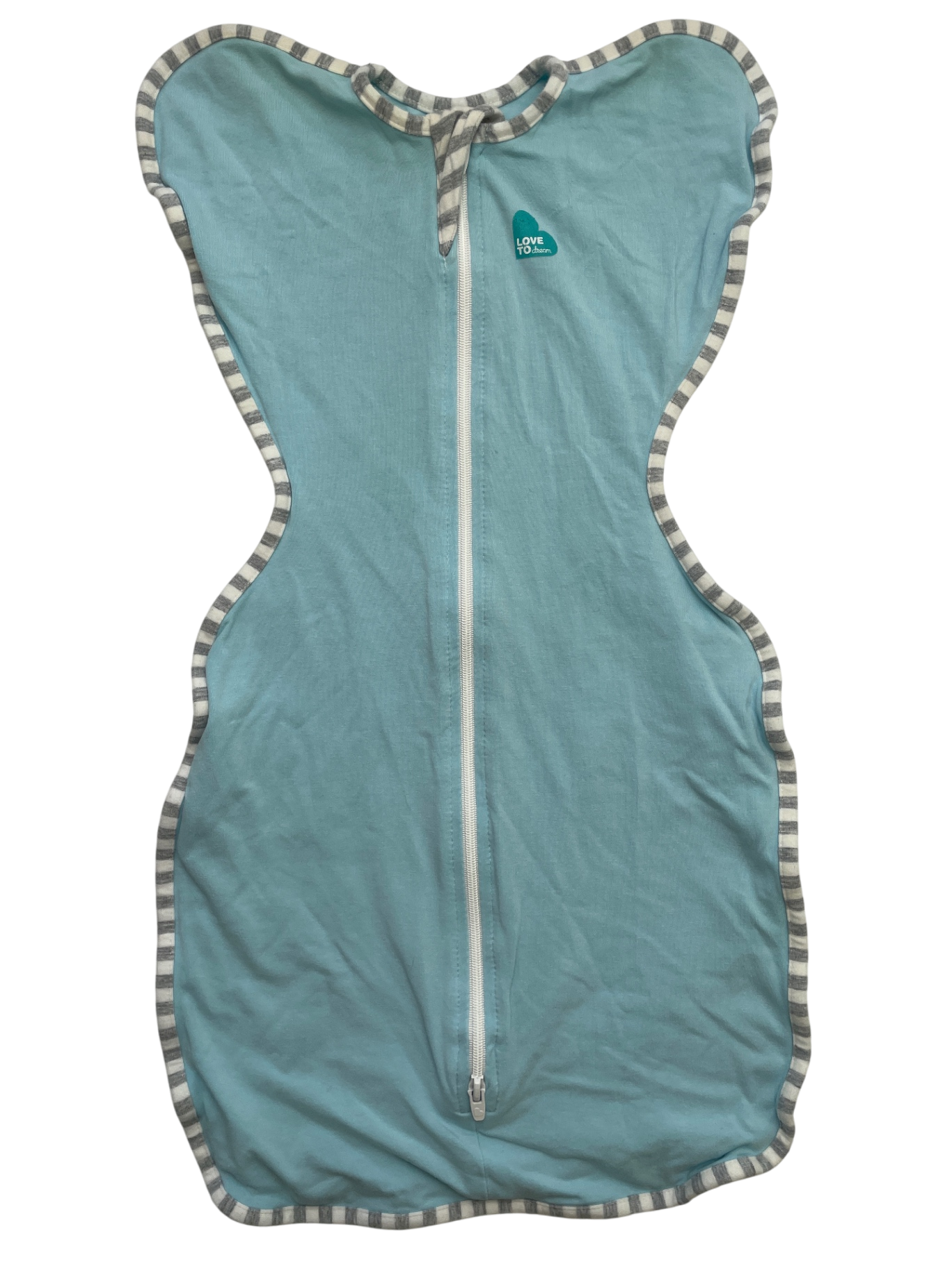 Love To Dream Swaddle - Blue Full Zip Striped Piping | size Newborn