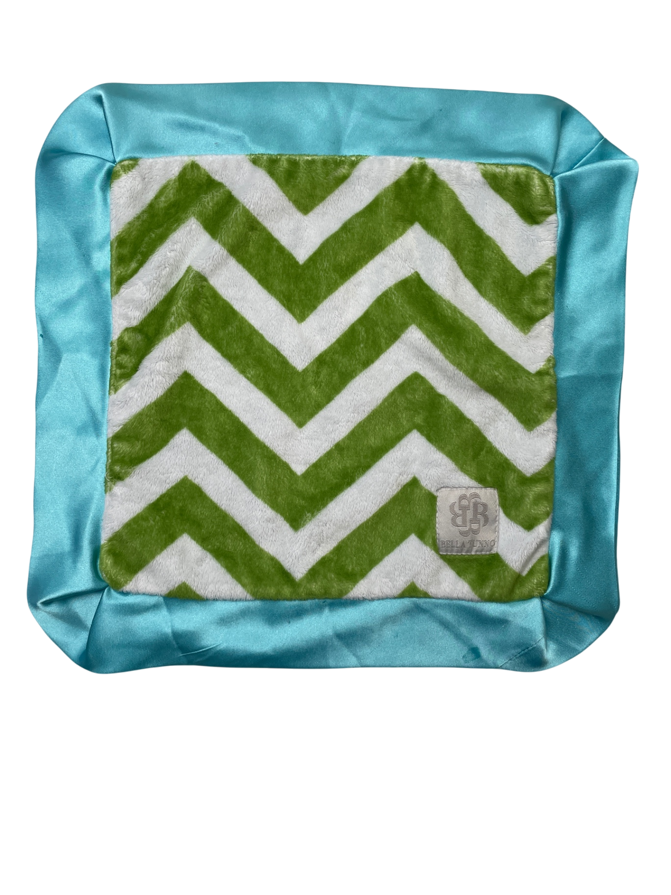 Bella Tunno Blanket - Green Satin Edge Chevron | size One Size