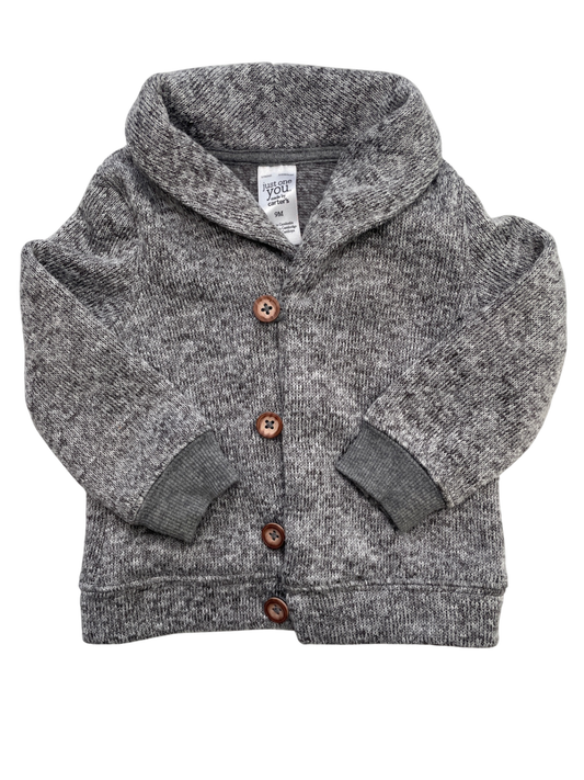 Carter's Sweater - Gray Knit Button Up w/ Collar | size 9 Months