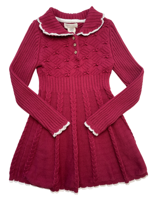 Happily Grey Dress - Red Long Sleeve Sweater Dress | size 5T/6