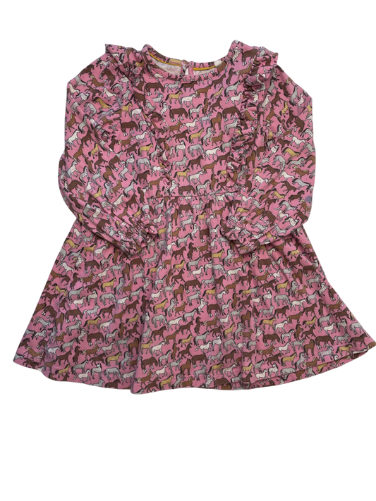 Mini Boden Dress - Pink Horse Pattern | size 3T/4T