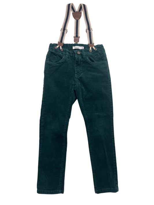 Name It Pants - Green Corduroy w/ Suspenders | size 6