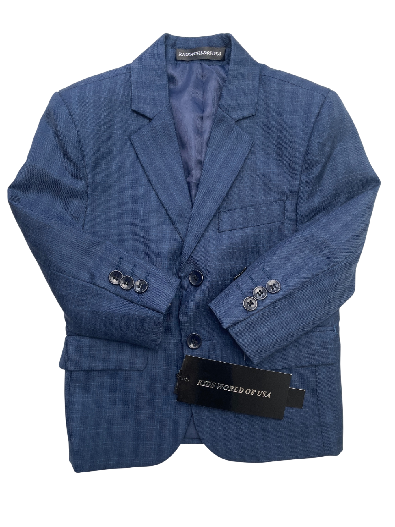 Kids World of USA Blazer - Navy Blue Plaid Suit Jacket | size 2T