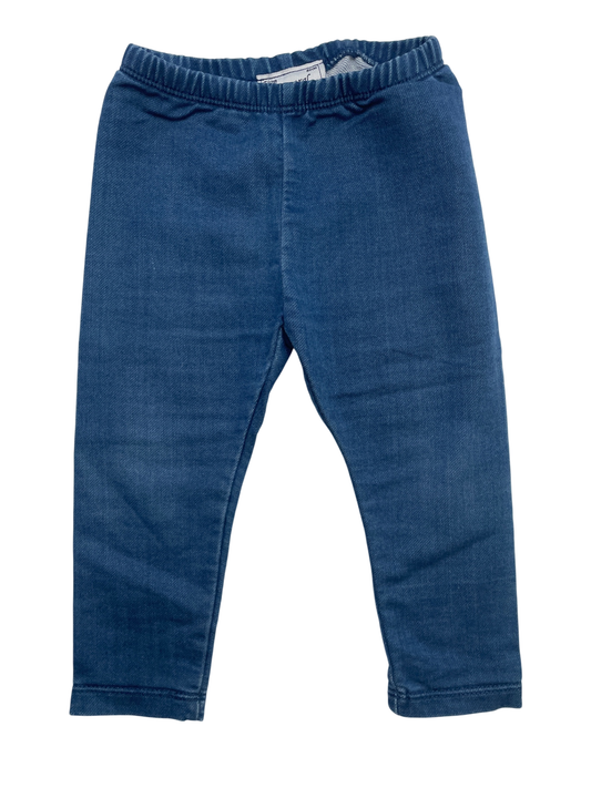 Mayoral Leggings - Blue Faux Denim Pattern | size 12 Months