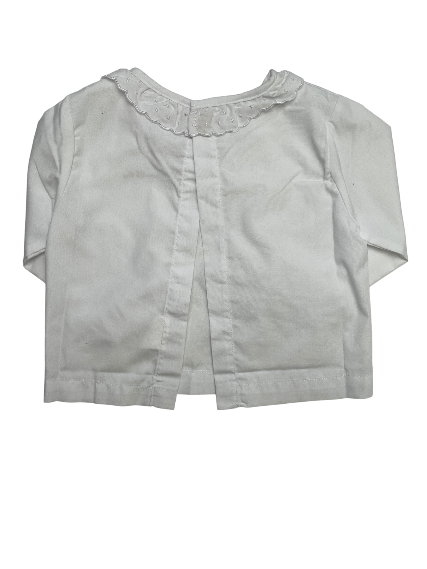 Chocolat Baby Shirt - White Ruffle Collar + Split Back | size 9 Months