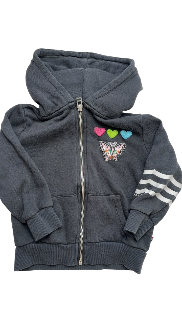 Sol angeles Sweatshirt - Black Hoodie with Butterfly Patch | size 4T