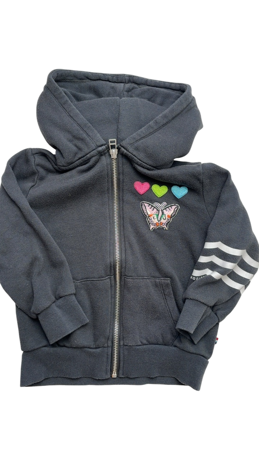 Sol angeles Sweatshirt - Black Hoodie with Butterfly Patch | size 4T