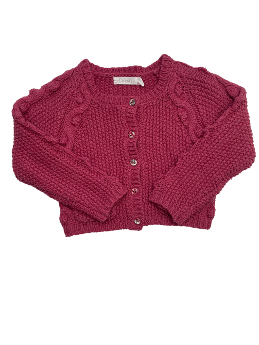 Sfera Sweater - Pink Cable Knit Cardigan | size 12 - 18 Months