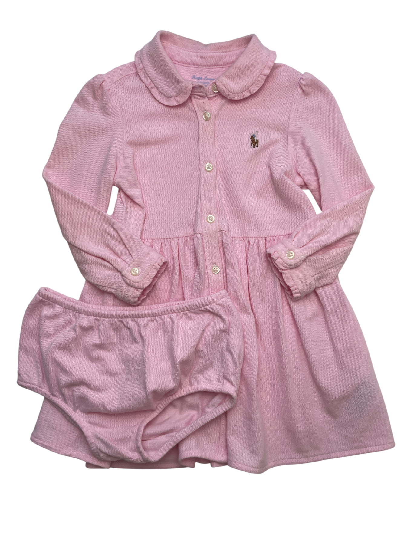 Ralph Lauren Dress - Pink Button Up w/ Bloomers | size 18 Months