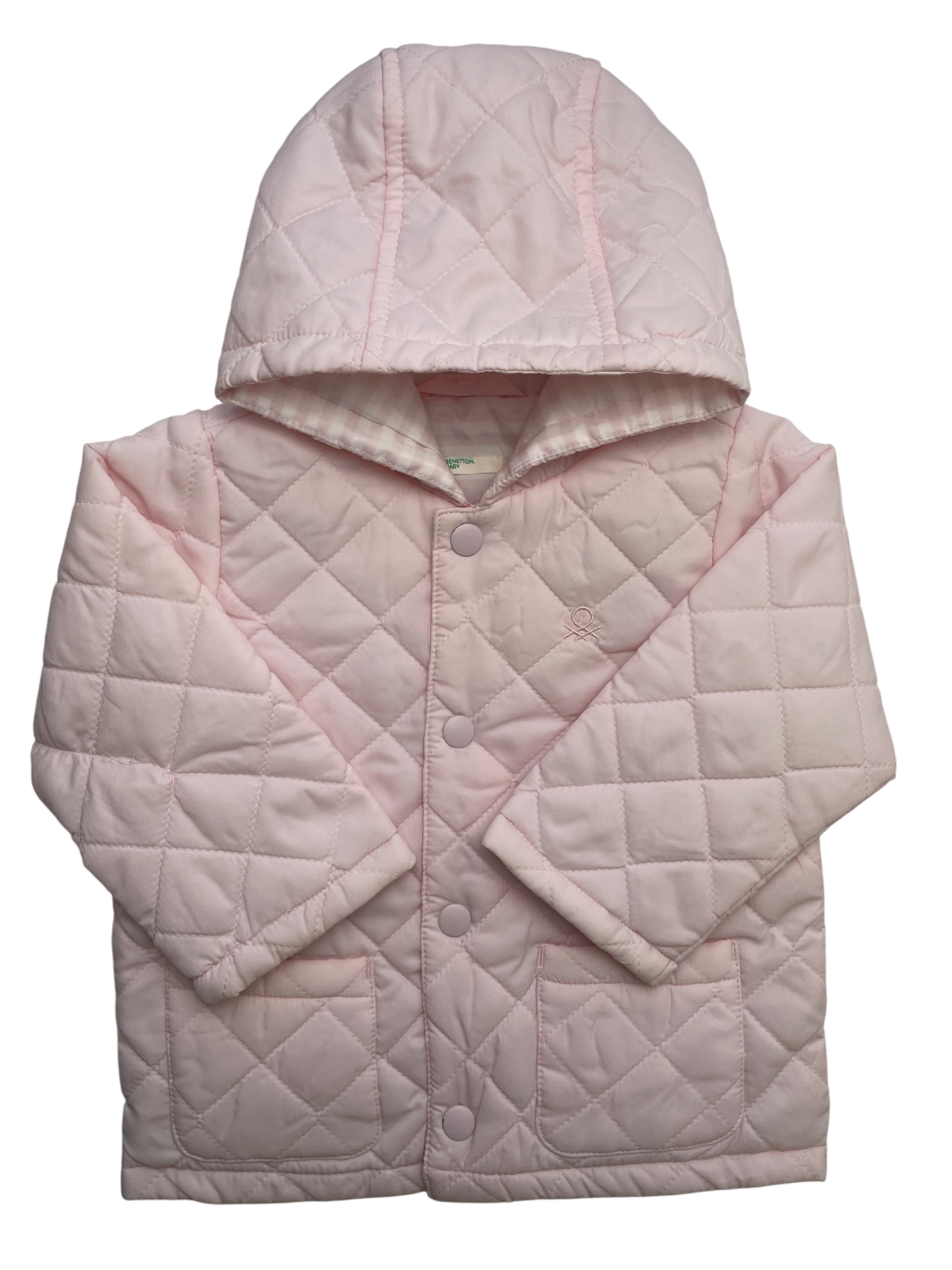 United Colors of Benetton Jacket/Coat - Pink Padded Quilted w/ Hood | size 9 - 12 Months