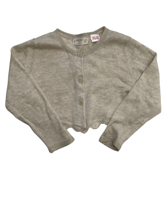 Mango Sweater - Tan Metallic Lace Trim | size 12 - 18 Months