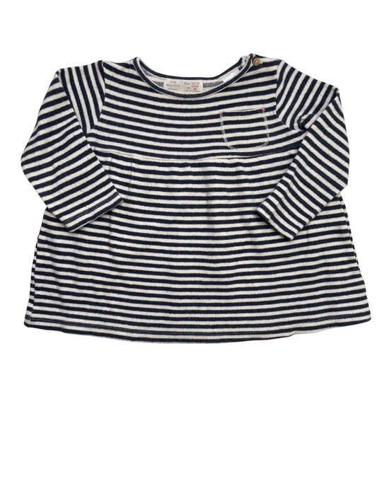 Zara Dress - Navy Blue Striped | size 12 - 18 Months