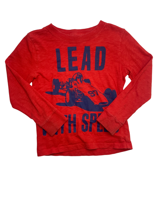 Crewcuts Long Sleeve T-Shirt - Orange 'Lead with Speed' | size 4T/5T