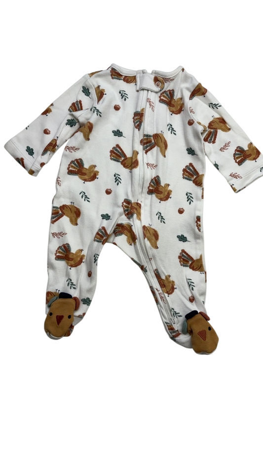 Carter's Onesie - White Thanksgiving Turkey | size 3 Months