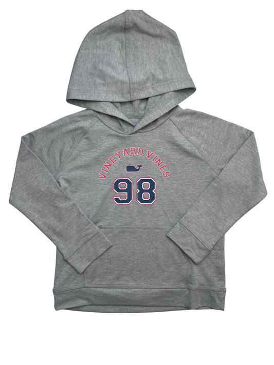 Vineyard Vines Long Sleeve T-Shirt - Gray '98' Performance w/ Hood | size 4T