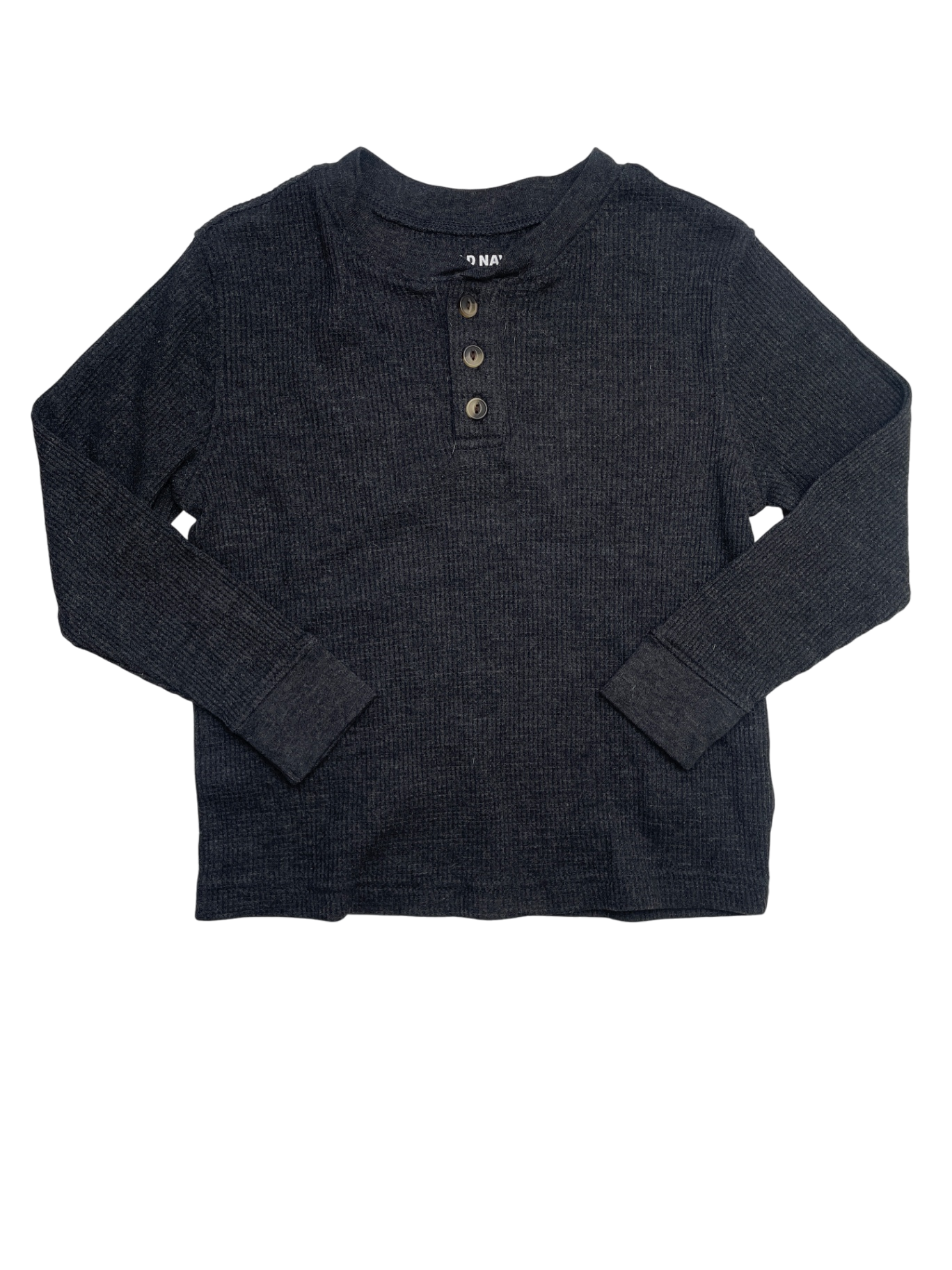 Old Navy Long Sleeve T-Shirt - Black Waffle Knit Henley | size 4T