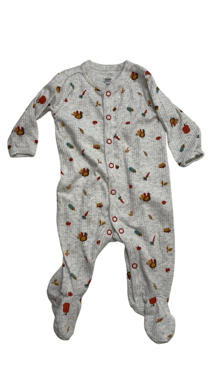 Carter's Onesie - Gray Thanksgiving Turkey | size 3 Months