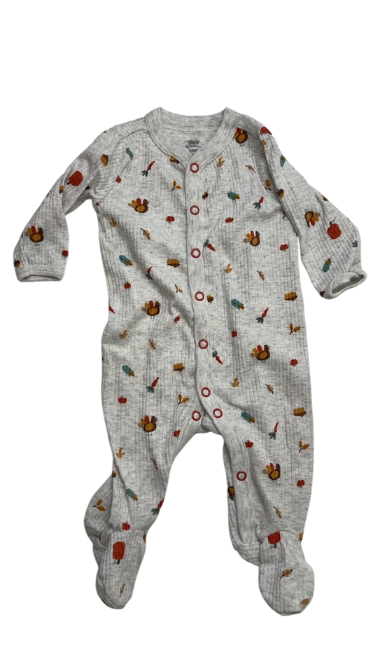 Carter's Onesie - Gray Thanksgiving Turkey | size 3 Months