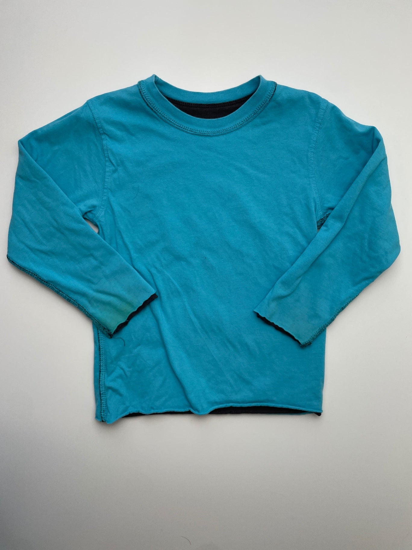 Wanderer Long Sleeve T-Shirt - Gray/Blue 'Wanderers Motorcycles 1942' Reversible | size 4T