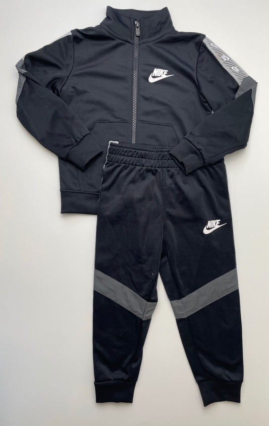 Nike 2 Piece Ensemble - Black Gray Stripe Full Zip + Joggers | size 3T
