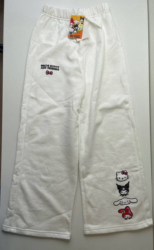 Zara Sweatpants - White Wide Leg Hello Kitty and Friends | size 11/12