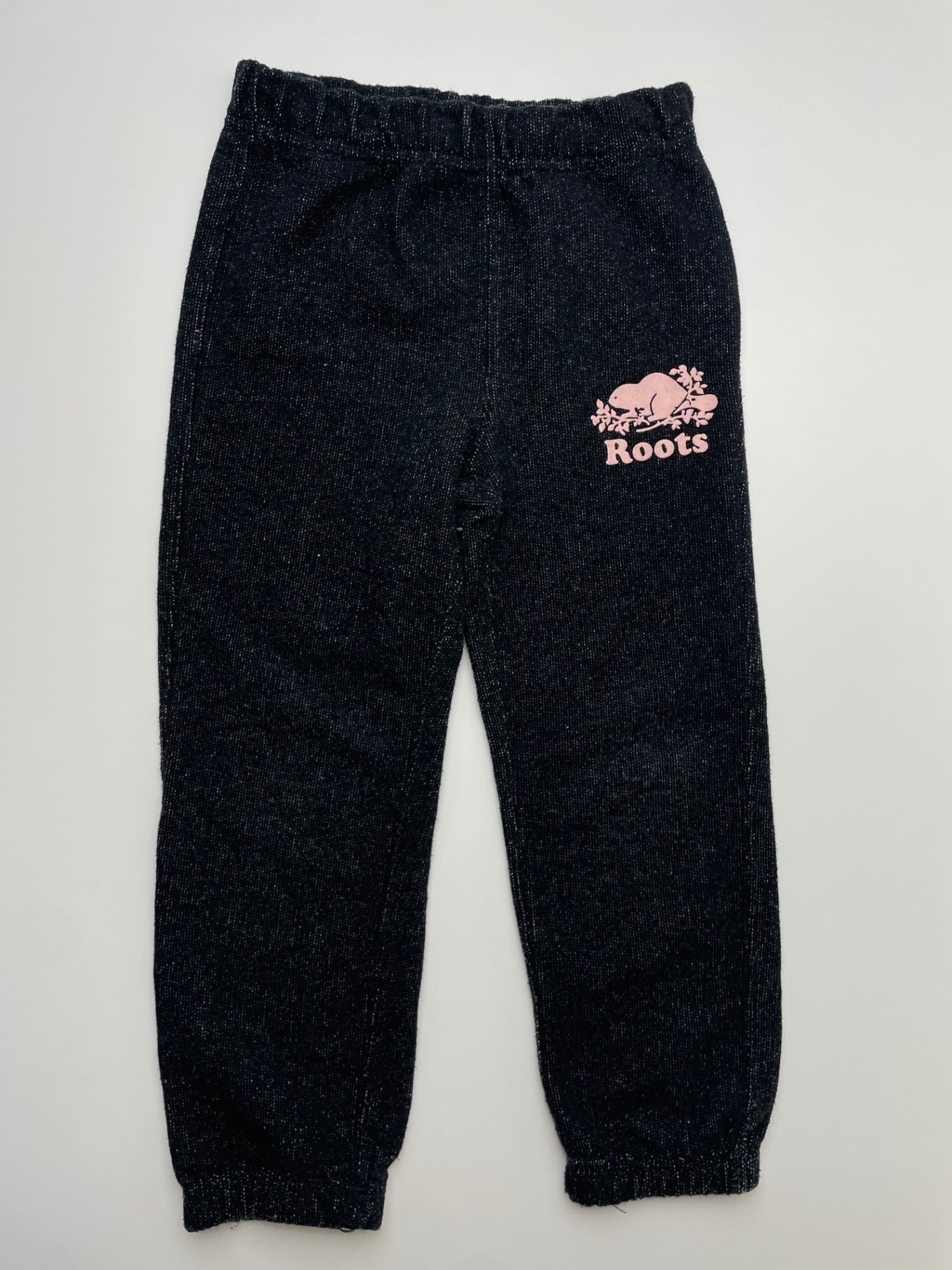 Roots Sweatpants - Black Pink Logo + 'ROOTS' Jogger | size 5T