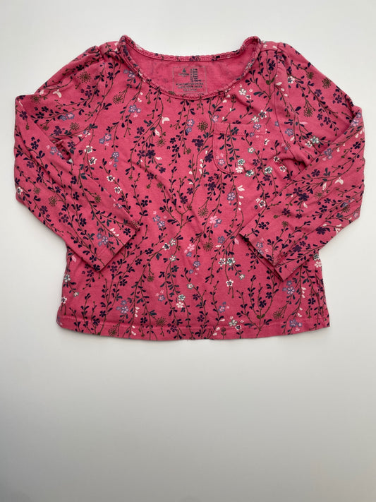 Baby Gap Long Sleeve T-Shirt - Pink Floral w/ Pocket | size 3T