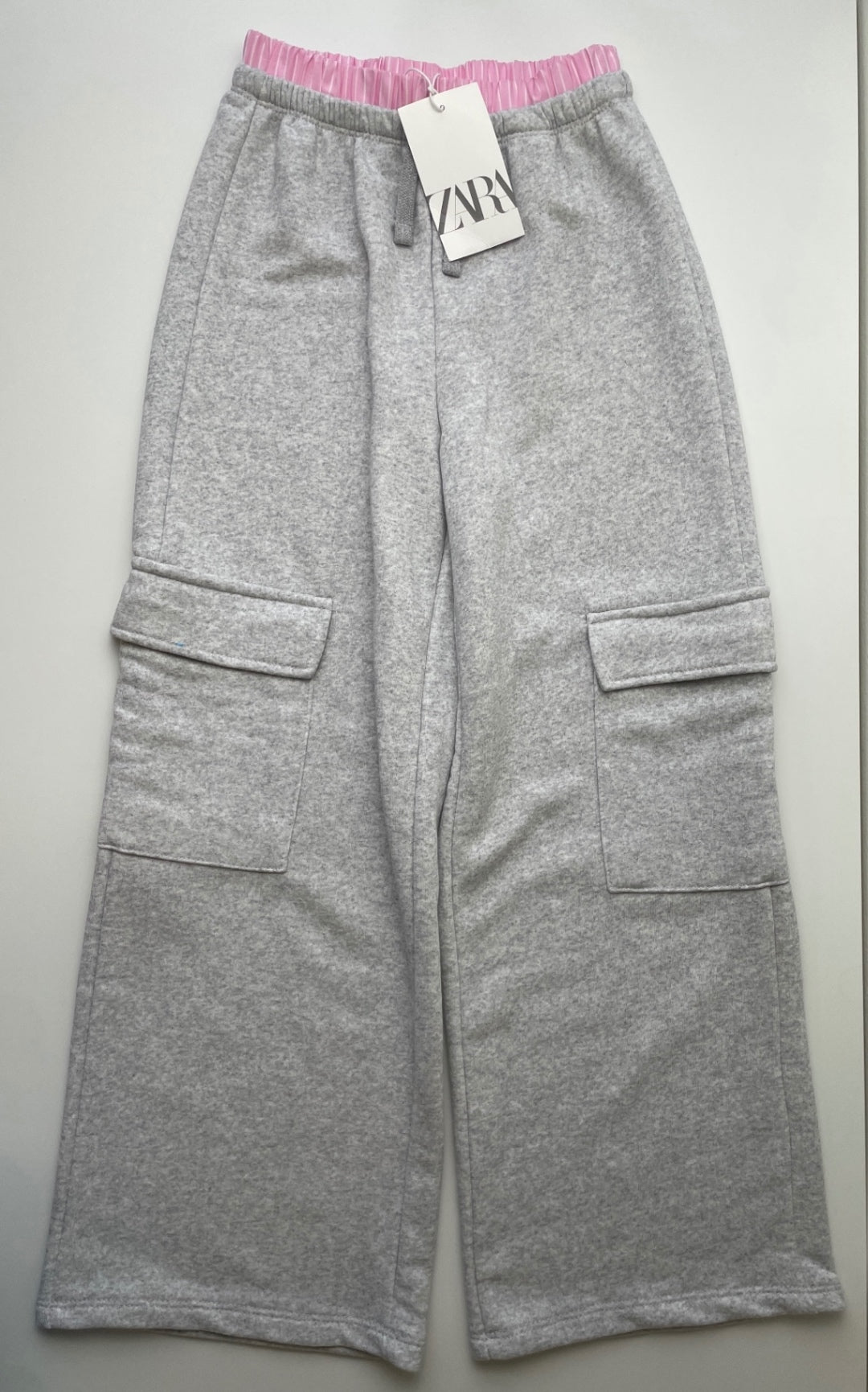 Zara Sweatpants - Gray Wide Leg Cargo | size 10