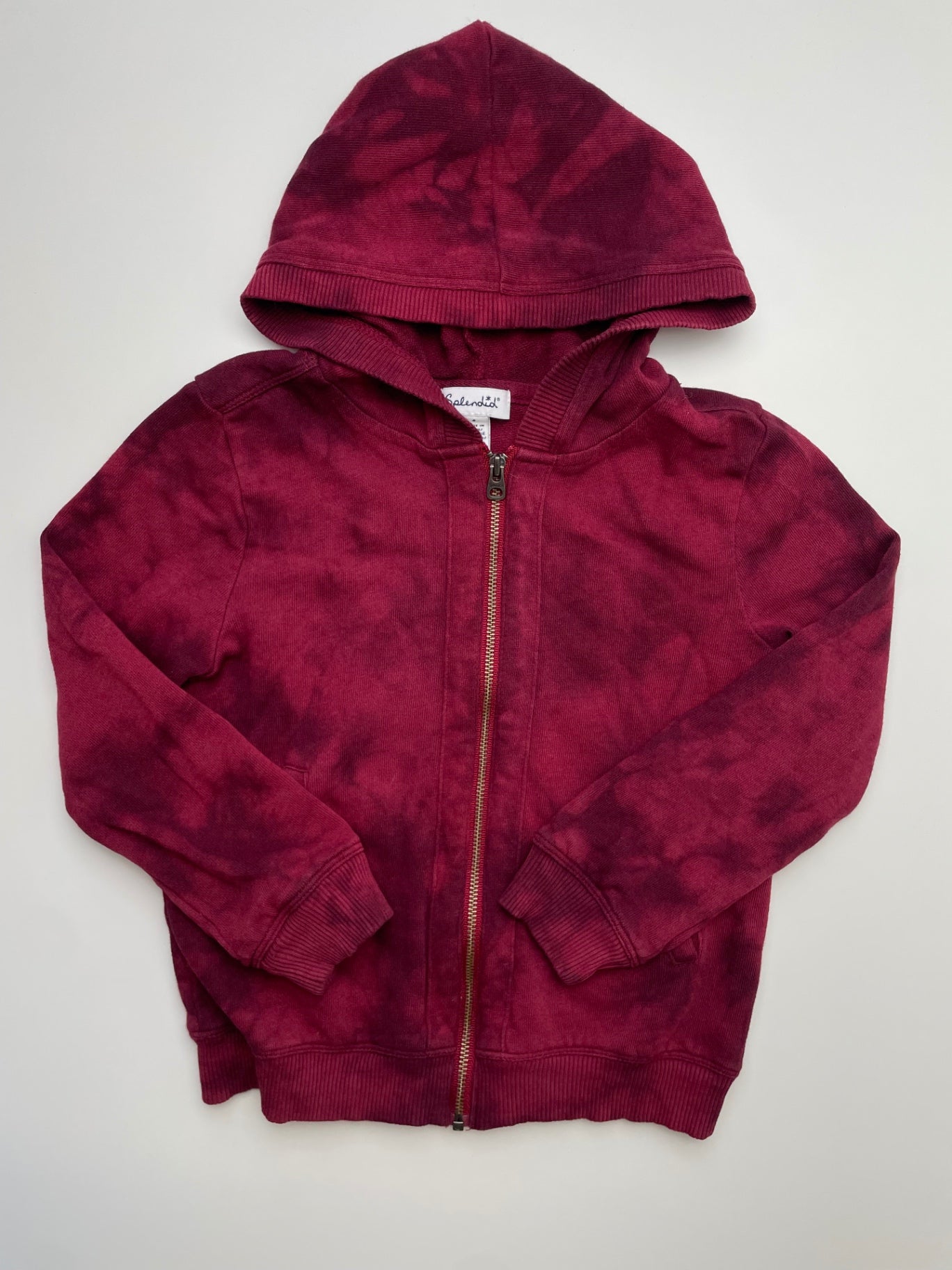 Splendid Sweatshirt - Red Tie Dye Full Zip Hoodie | size 4T