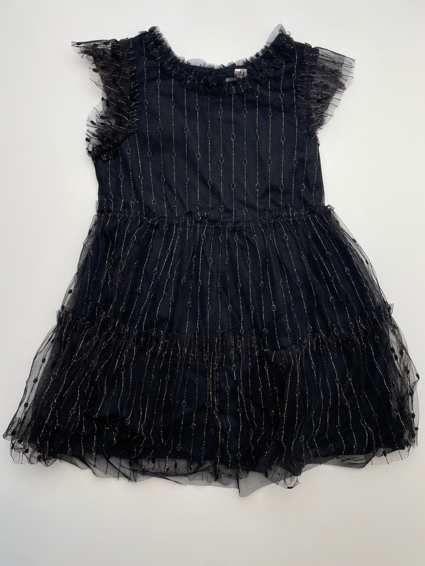 Cat & Jack Dress - Black Tulle Gold Stripe | size 4T/5T