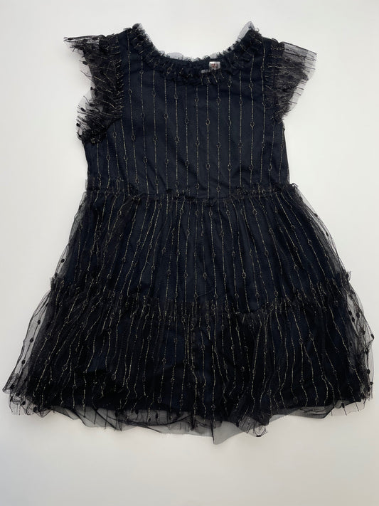 Cat & Jack Dress - Black Tulle Gold Stripe | size 4T/5T