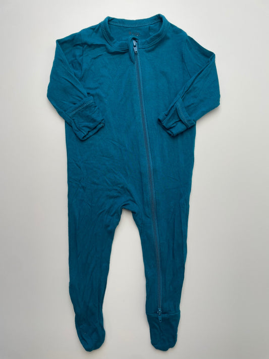 Kyte Onesie - Blue Solid Full Zip | size 0 - 3 Months