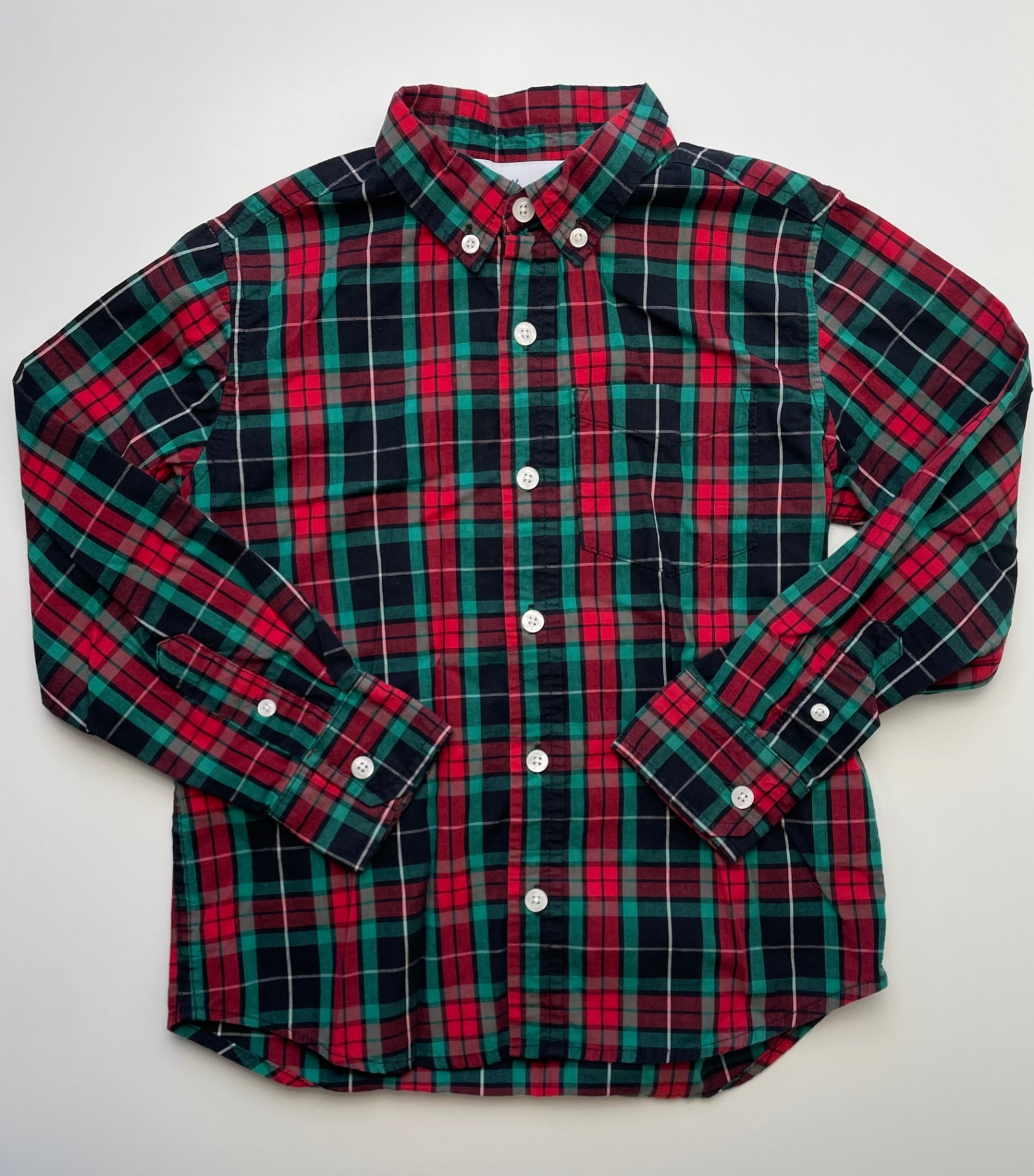 Old Navy Shirt - Multicolor Holiday Plaid Button Down | size 6/7