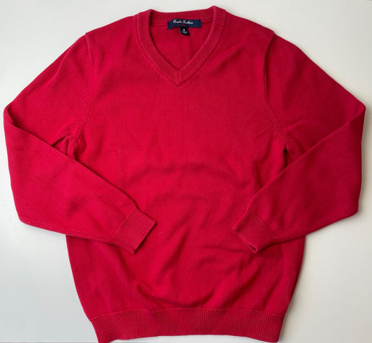 Brooks Brothers Sweater - Red V-Neck 100% Cotton | size M